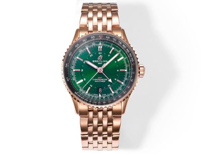 TW Factory Breitling Navitimer 41mm 2836 Movement Green Face RG Strap Men Watch